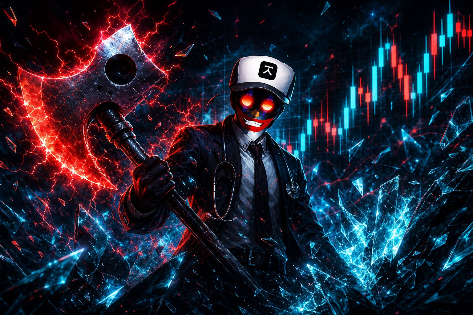 Dr. Axius with the energy axe